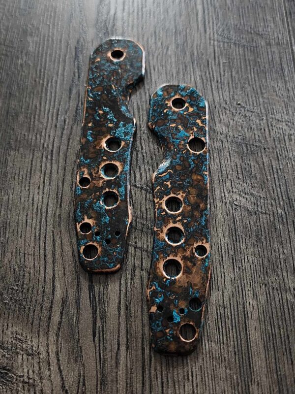 Shipwrecked Patina Spyderco Smock Copper Scales - KNIFE NOT INCLUDED - Scales / handles only