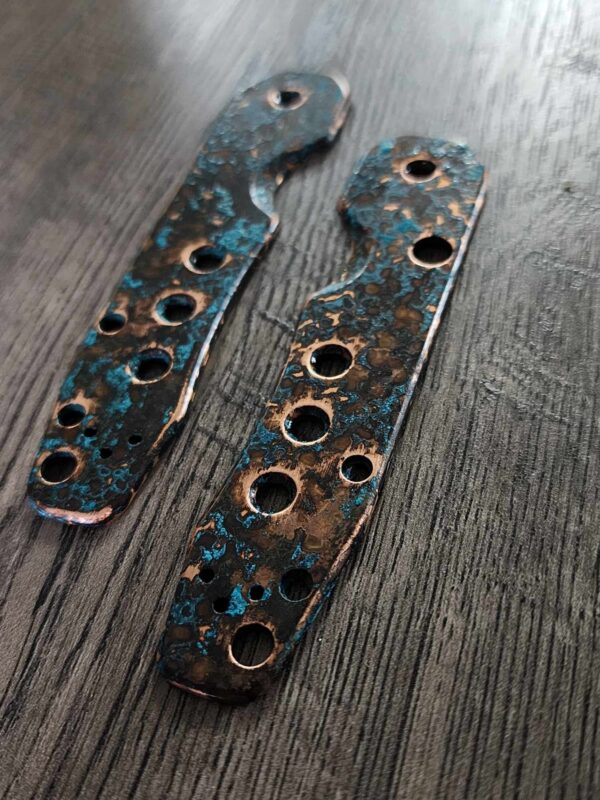 Shipwrecked Patina Spyderco Smock Copper Scales - KNIFE NOT INCLUDED - Scales / handles only