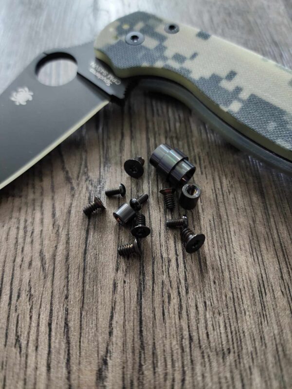 Spyderco PM2 - Black Titanium Hardware Kit - Flytanium Gear