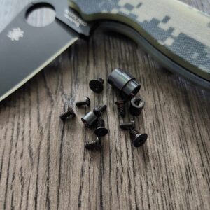 PM2 Black Titanium - Full Titanium Hardware Kit for Spyderco Paramilitary 2 Knife