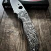 Spyderco Shaman - Shaman Art - Relief Laser Engraved - Titanium scales - Complete Knife - LynchNW Clip - Phosphor Washers - TI Backspacer