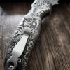 Spyderco Shaman - Shaman Art - Relief Laser Engraved - Titanium scales - Complete Knife - LynchNW Clip - Phosphor Washers - TI Backspacer