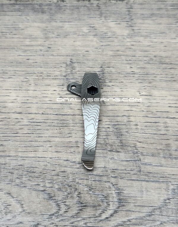 Kershaw Leek / Blur - Topographic - Deep Laser Engraved Titanium - Deep Carry Pocket Knife Clip - Blacksmith, Sandwash, or Satin Finish