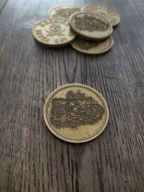 Goonies Doubloon - Deep Laser Engraved Brass - Stonewashed