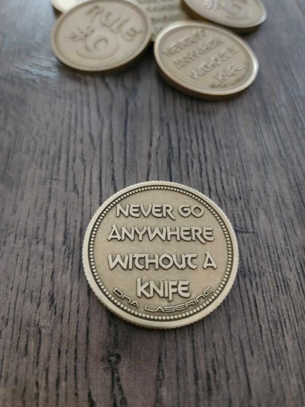 NEW Rule #9 - Deep Laser Engraved Brass Coin - SANDWASHED