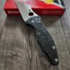 Spyderco Yojimbo 2 - Damascus Carbon Fiber Scales - Blacksmith Deep Carry LynchNW Pocket clip Laser Engraved with Damascus Pattern