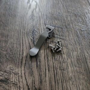 Benchmade STUBBY Deep Carry Pocket Clip Sandwashed titanium - extra screws - MADE In USA!