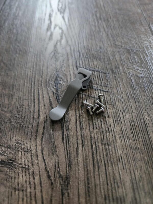 Benchmade STUBBY Deep Carry Pocket Clip Sandwashed titanium - extra screws - MADE In USA!