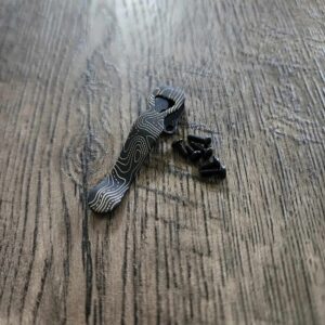 Benchmade STUBBY Deep Carry Clip with Topo 2.0 Engraved Pattern! MADE In USA! Titanium - Blacksmith Finish - Extra screws