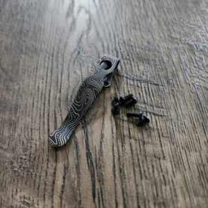 Spyderco Shaman Deep Carry Titanium Clip with Topo 2.0 Engraving!  - Blacksmith - MADE In USA! - with extra screws