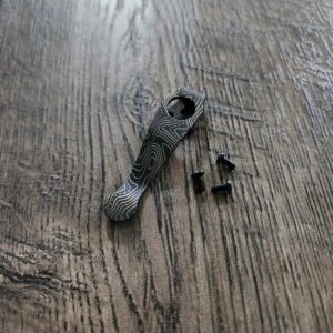 Spyderco STUBBY Deep Carry Clip With Topo 2.0 Engraving!  -Titanium  Blacksmith - With extra screws MADE in USA!!!