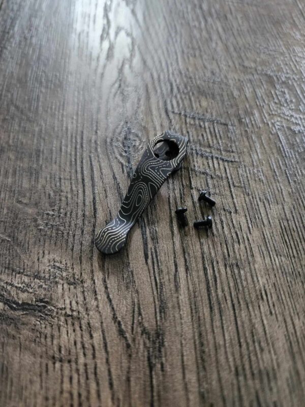 Spyderco STUBBY Deep Carry Clip With Topo 2.0 Engraving!  -Titanium  Blacksmith - With extra screws MADE in USA!!!