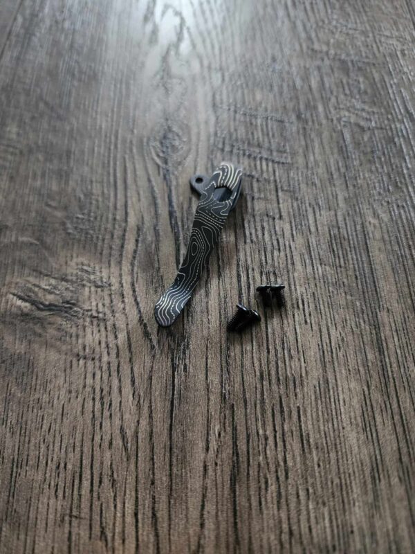 Kershaw Leek / Blur Deep Carry pocket clip with Topo 2.0 Engraving! Blacksmith finish - MADE in USA! - With extra screws!