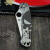 Spyderco PM2 relief engraved titanium Punisher Skull Scales with matching relief engraved LynchNW deep carry pocket clip - Titanium hardware