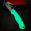 PM2 Spyderco Electric/Tiffany Green GLOW 3D PETG Printed Scales! - EDC Scales - PM2 - Glow - Optional Knife Install