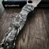 Spyderco Para Military 2 - Titanium Engraved Scales with Davy Jones Design - Relief Engraved - PM2 Complete Knife - Engraved Deep Carry Clip