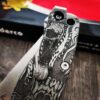 Spyderco Para Military 2 - Titanium Engraved Scales with Davy Jones Design - Relief Engraved - PM2 Complete Knife - Engraved Deep Carry Clip