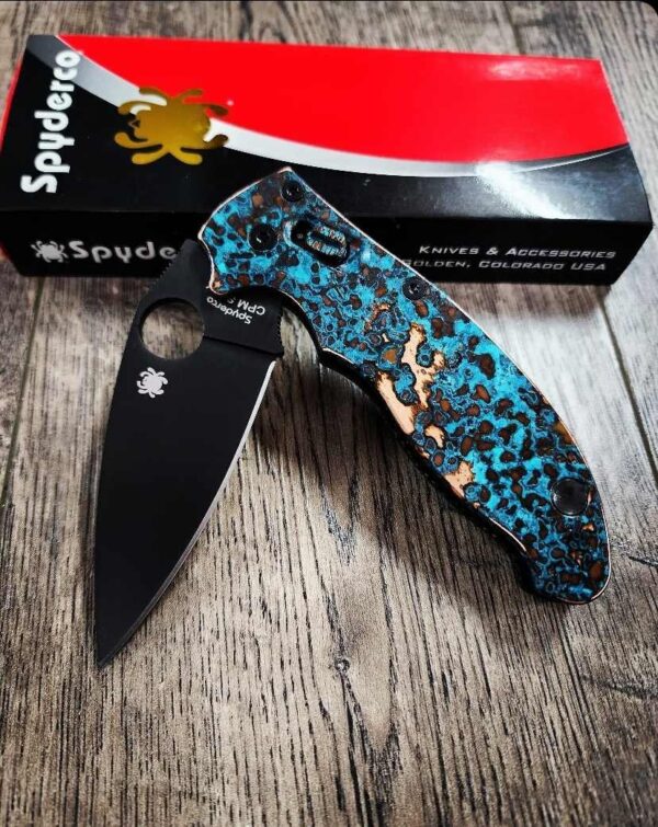 Spyderco Manix 2 - Shipwreck Patina - Copper Ball Cage Lock - Copper Scales - Knife Install Optional