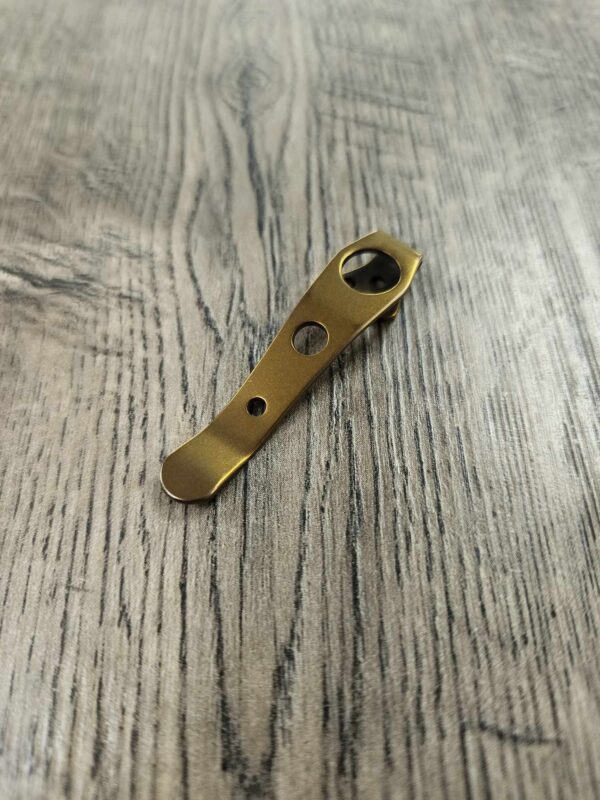 LynchNW - Spyderco Smock Clip - Titanium Deep Carry Pocket Knife Clip - Bronze Ano Finish - MADE In USA