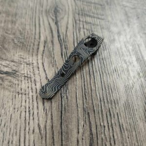 il_fullxfull.6199216537_6ux6-1.jpg Spyderco Smock Clip - Topographic Map - Laser Engraved Titanium - Deep Carry Pocket Knife Clip - Blacksmith or Satin Finish - MADE In USA
