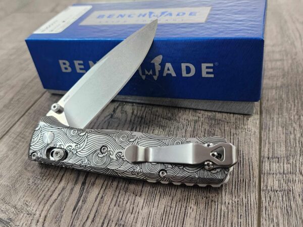 The Great Waves - Benchmade Bugout - Laser Engraved - Titanium Knife Scales - EDC Gear * Scales/handles Only* KNIFE NOT Included