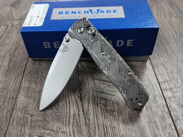 The Great Waves - Benchmade Bugout - Laser Engraved - Titanium Knife Scales - EDC Gear * Scales/handles Only* KNIFE NOT Included