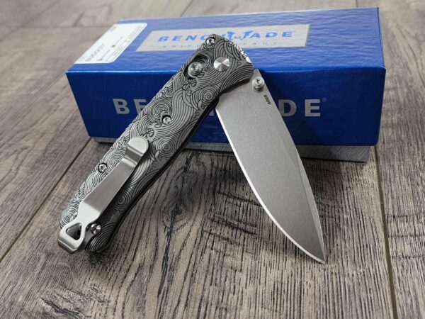 The Great Waves - Benchmade Bugout - Laser Engraved - Titanium Knife Scales - EDC Gear * Scales/handles Only* KNIFE NOT Included
