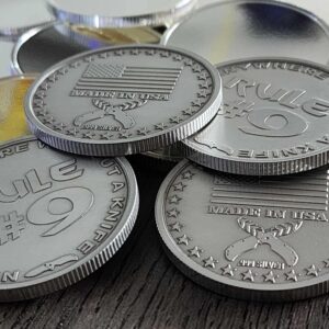 Silver .999 Coin - Rule #9 - Never Go Anywhere without A Knife - EDC Coin - Fine Silver - Laser Engraved - Limited RUN of 20 only!