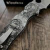 Spyderco Shaman - Day Of The Dead - Relief Laser Engraved - Titanium scales - Complete Knife - LynchNW Clip - Phosphor Washers