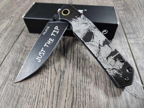 Michael Myers - Just the Tip - Ruike P801 Black - Fiber Laser Engraved - EDC Gear - Complete Knife