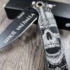 Until Valhalla - Viking Skull - Ruike P801 Black - Fiber Laser Engraved - EDC Gear - Complete Knife