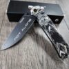 Alien Abduction - Not Alone - Ruike P801 Black - Fiber Laser Engraved - EDC Gear - Complete Knife