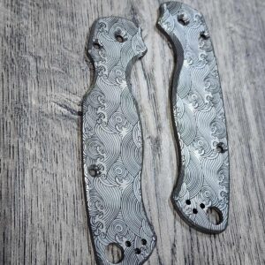 Great Waves - Spyderco PM2 TI - Fiber Laser Deep Engraved - PM2 Titanium Knife Scales  Flytanium Gear - Knife & Hardware Optional