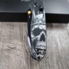 King of Death!    Fiber Laser Engraved - Kizer Drop Bear - EDC - COMPLETE KNIFE! With Gold Thumbstud!