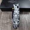 Triple Mask and Seigaiha Waves Kizer Drop Bear - Fiber Laser Engraved - Kizer Drop Bear - EDC - COMPLETE KNIFE! With Gold Thumbstud