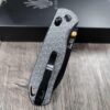 Triple Mask and Seigaiha Waves Kizer Drop Bear - Fiber Laser Engraved - Kizer Drop Bear - EDC - COMPLETE KNIFE! With Gold Thumbstud