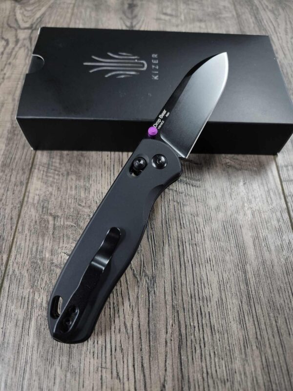 Zombie Pin Up!   Fiber Laser Engraved - Kizer Drop Bear - EDC - COMPLETE KNIFE!