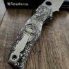 Spyderco Shaman - Day Of The Dead - Relief Laser Engraved - Titanium scales - Complete Knife - LynchNW Clip - Phosphor Washers