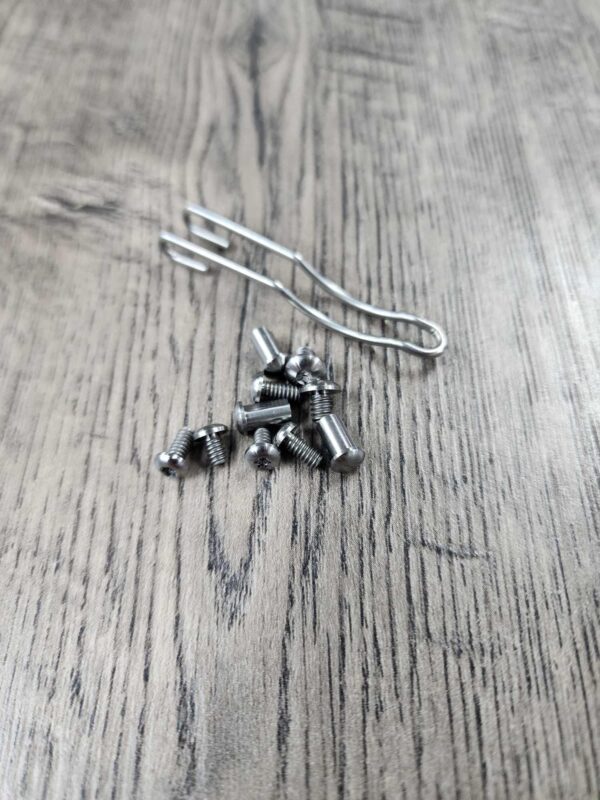 Manix 2 LIGHTWEIGHT  Satin / Raw Titanium Replacement Hardware Screw Set for Spyderco Manix 2 Lightweight