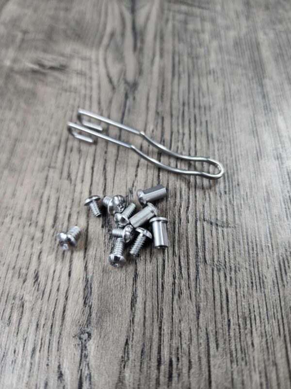 Manix 2 LIGHTWEIGHT  Satin / Raw Stainless Steel Replacement Hardware Screw Set for Spyderco Manix 2 Lightweight