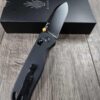 King of Death!    Fiber Laser Engraved - Kizer Drop Bear - EDC - COMPLETE KNIFE! With Gold Thumbstud!