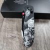 Pennywise! IT -  Fiber Laser Engraved - Kizer Drop Bear - edc - COMPLETE KNIFE! With Red Thumbstud!