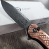 Civivi Elementum 2 Button Lock - Frag Pattern Relief Engraved Copper Scales - Damascus Blade - Optional Knife Install - EDC Gear