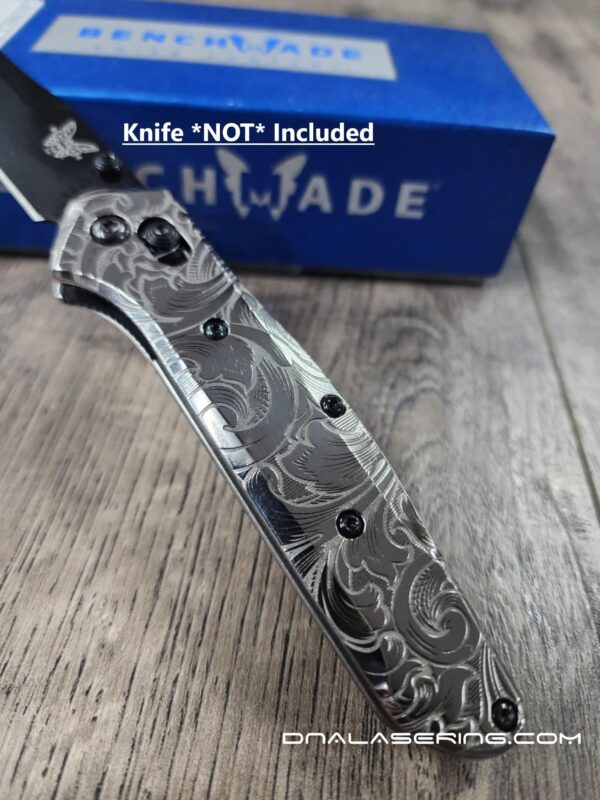 Leaf Scroll - Benchmade 940 Osborne – Relief Engraved Titanium Scales – Flytanium Gear *Scales/Handles Only*
