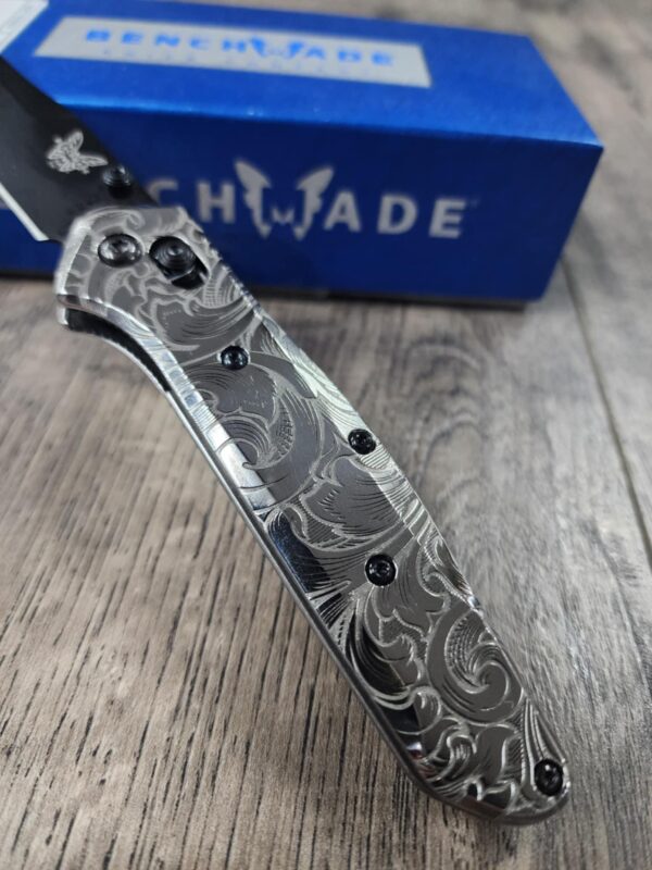 Leaf Scroll - Benchmade 940 Osborne – Relief Engraved Titanium Scales – Flytanium Gear *Scales/Handles Only*