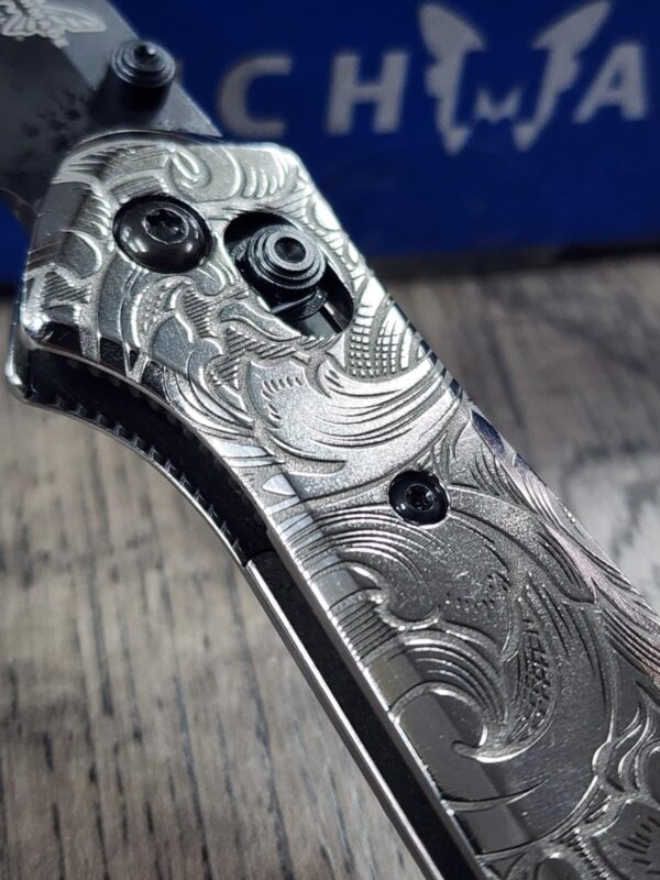 Leaf Scroll - Benchmade 940 Osborne – Relief Engraved Titanium Scales – Flytanium Gear *Scales/Handles Only*