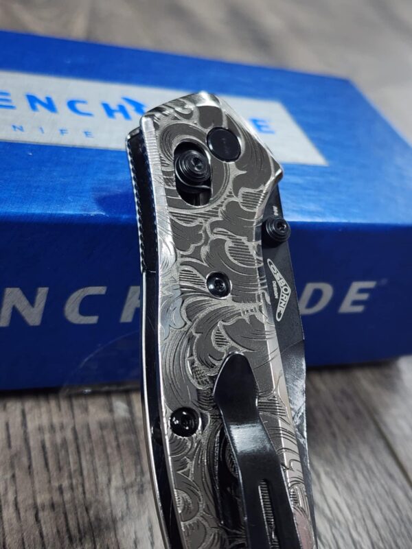 Leaf Scroll - Benchmade 940 Osborne – Relief Engraved Titanium Scales – Flytanium Gear *Scales/Handles Only*