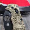 Spyderco Manix 2 - Brass Relief Engraved Aztec Calendar Scales - Knife Install Optional - EDC Scales - Spyderco - Deep Engraved
