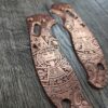 Manix 2 Deep Engraved Copper Scales - EDC - Relief Engraved Aztec Calendar Design - Copper Scales