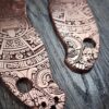 Manix 2 Deep Engraved Copper Scales - EDC - Relief Engraved Aztec Calendar Design - Copper Scales
